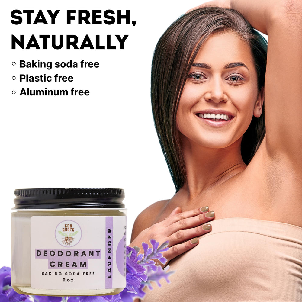 Massage d’application du déodorant crème ECO ROOTS sur la peau