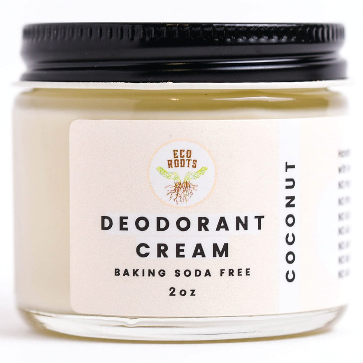 Déodorant crème ECO ROOTS sans aluminium, texture douce adaptée à la peau sensible.