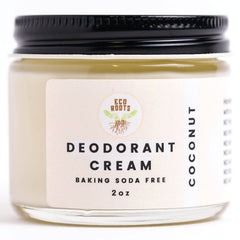 Déodorant crème ECO ROOTS sans aluminium, texture douce adaptée à la peau sensible.