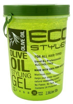Gel coiffant Eco Style à l’huile d’olive, tenue flexible et brillance naturelle, lime à ongles offerte.
