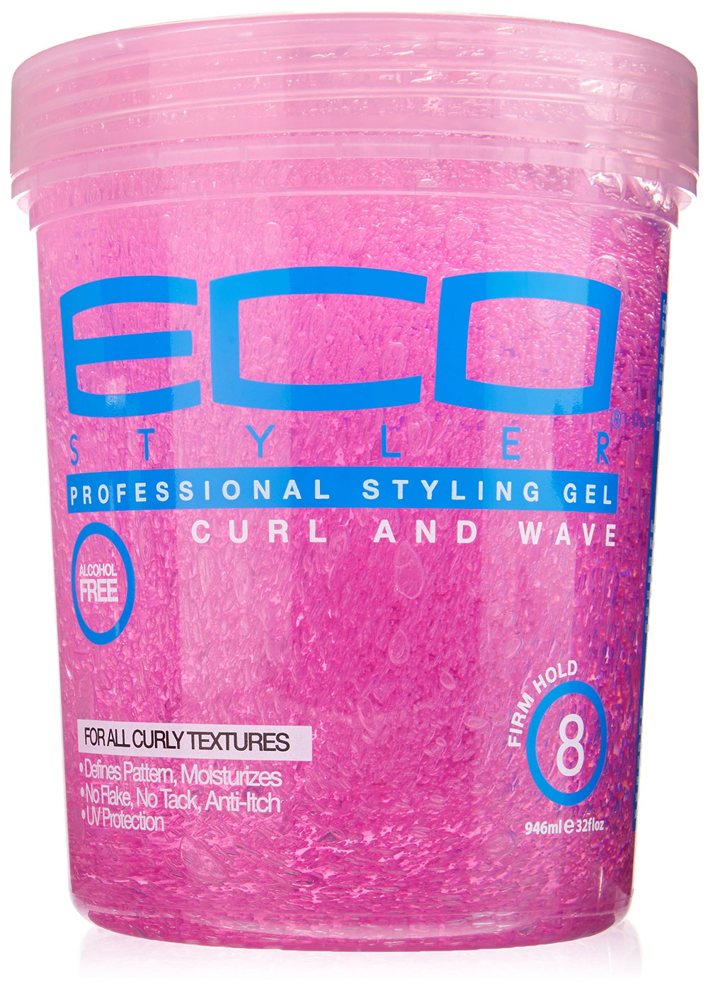 Gel coiffant Eco Style sans flocons pour un style propre et durable.