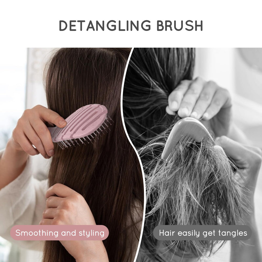 Ecoed brosse démêlante coffret rose, cadeau pratique et durable pour toute la famille
