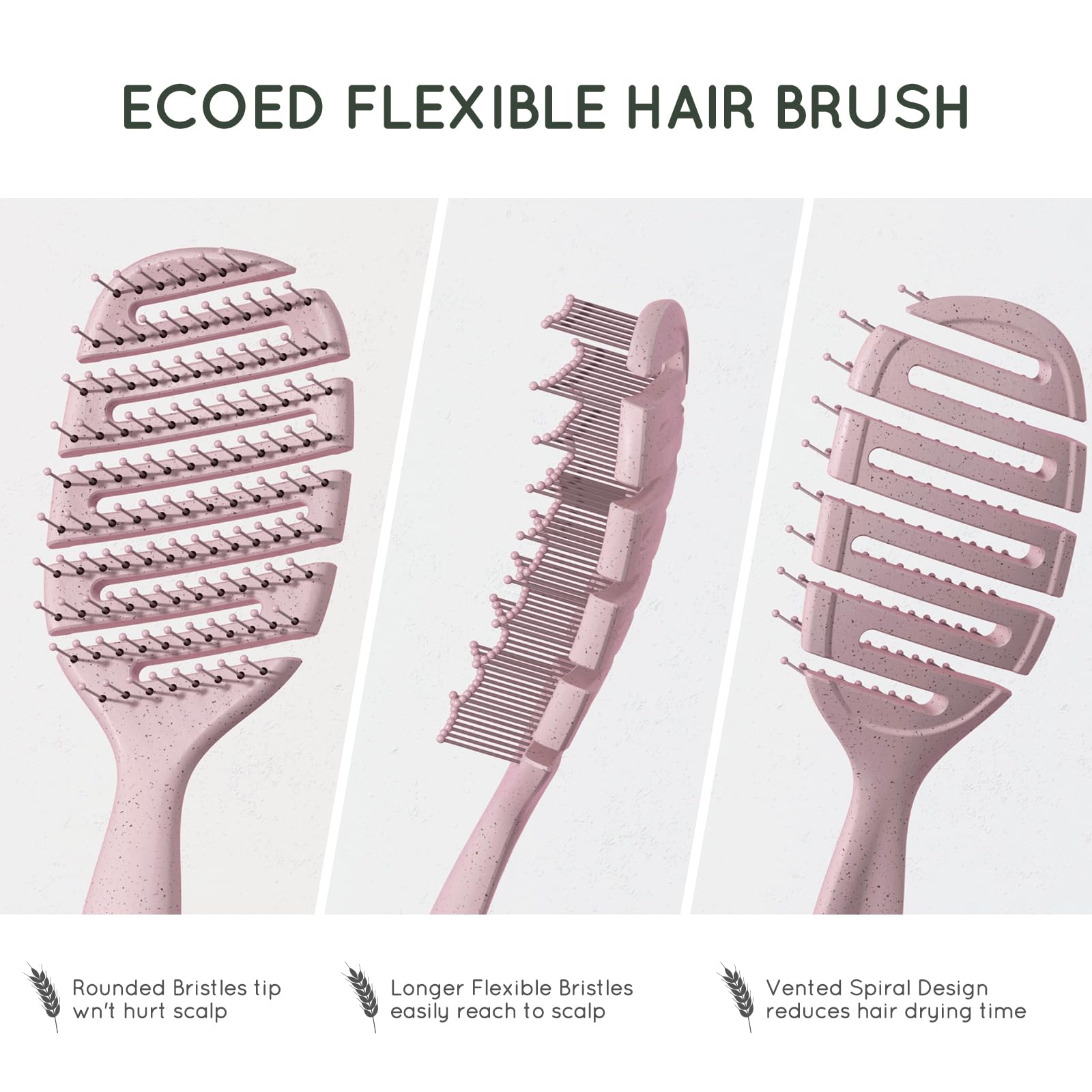 Ecoed brosse démêlante ouvertures ventilation, séchage plus rapide après le lavage