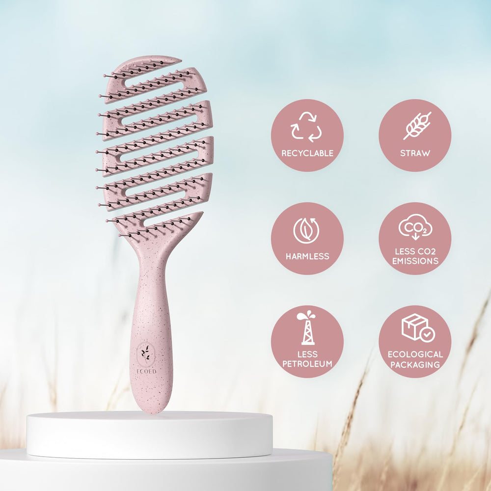 Ecoed brosse démêlante poignée ergonomique, prise en main agréable pour un coiffage précis