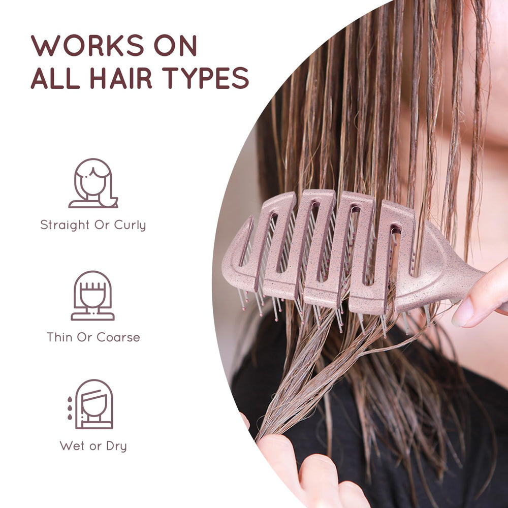 Ecoed brosse démêlante usage quotidien, adaptée à tous types de cheveux