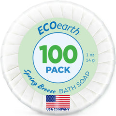 EcoEarth Savon hôtel Spring Breeze, format 28 g, lot de 100 – pratique pour les chambres.