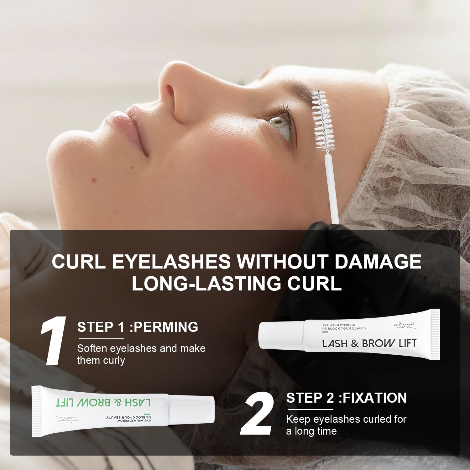 ECOFAN Lash Lift Kit fix setting demonstration showing lasting curl.