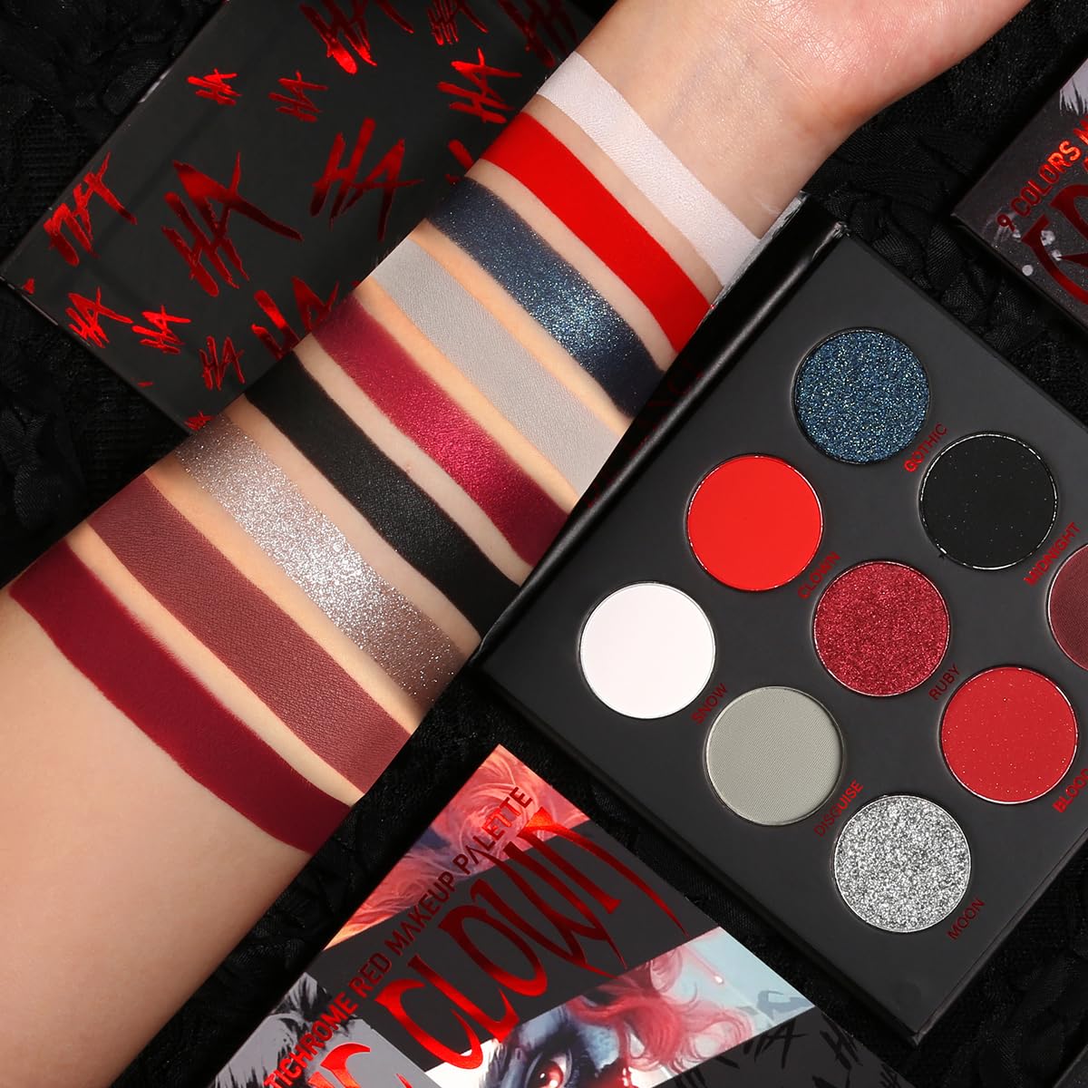 Palette ecofavor ombres rouges gothiques pour un regard nocturne intense