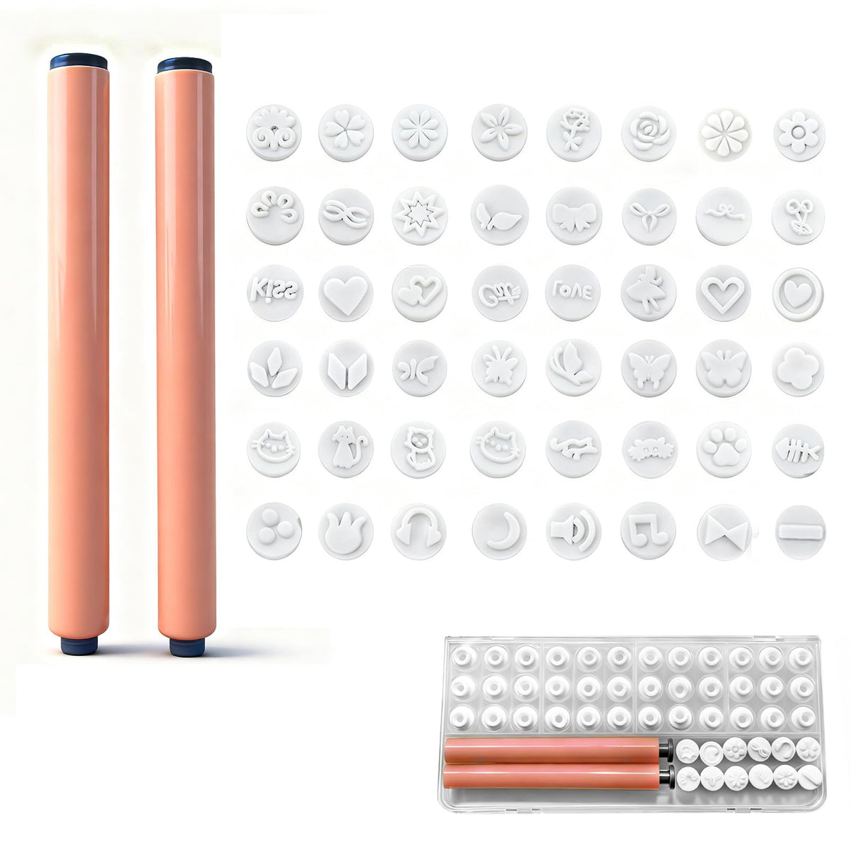 Ecoflick stylo tampon ongles avec 48 motifs pour designs variés et rapides.