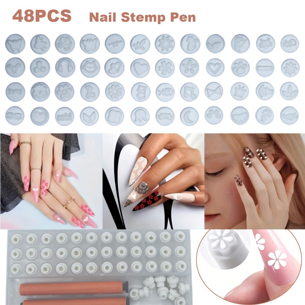 Têtes de tampon interchangeables Ecoflick pour motifs nets sur ongles.