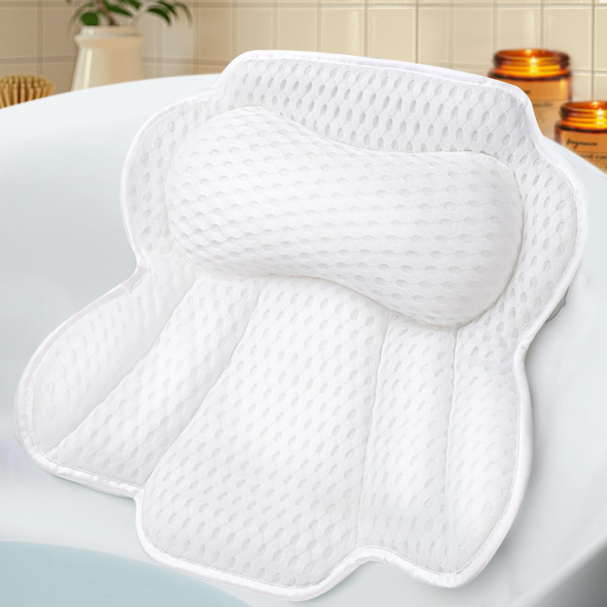 EcoHLL oreiller-bain ergonomique-tete: soutien pour tête et cou pendant le bain