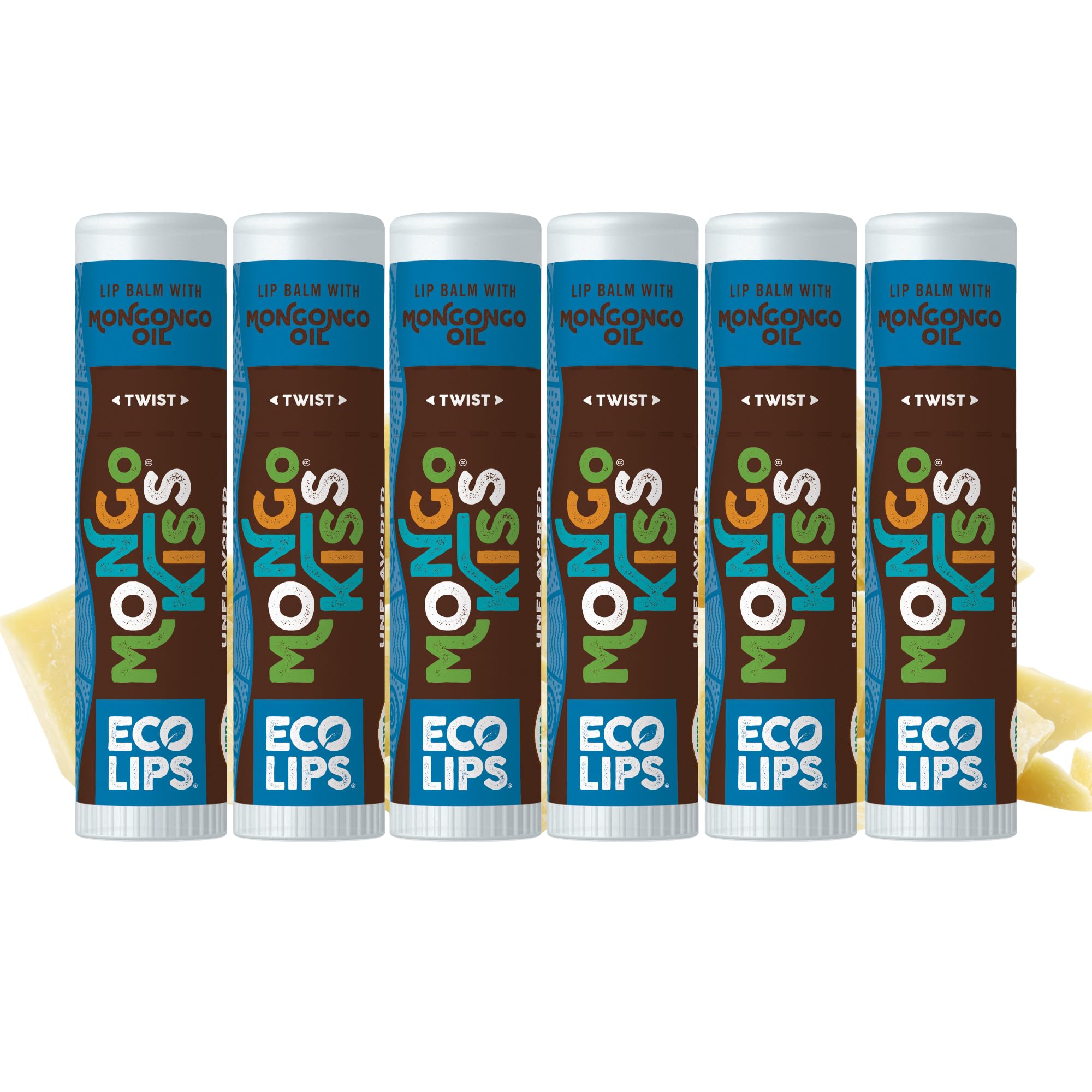 Eco Lips Mongo Kiss 6-pack tubes shown for extended hydration and value