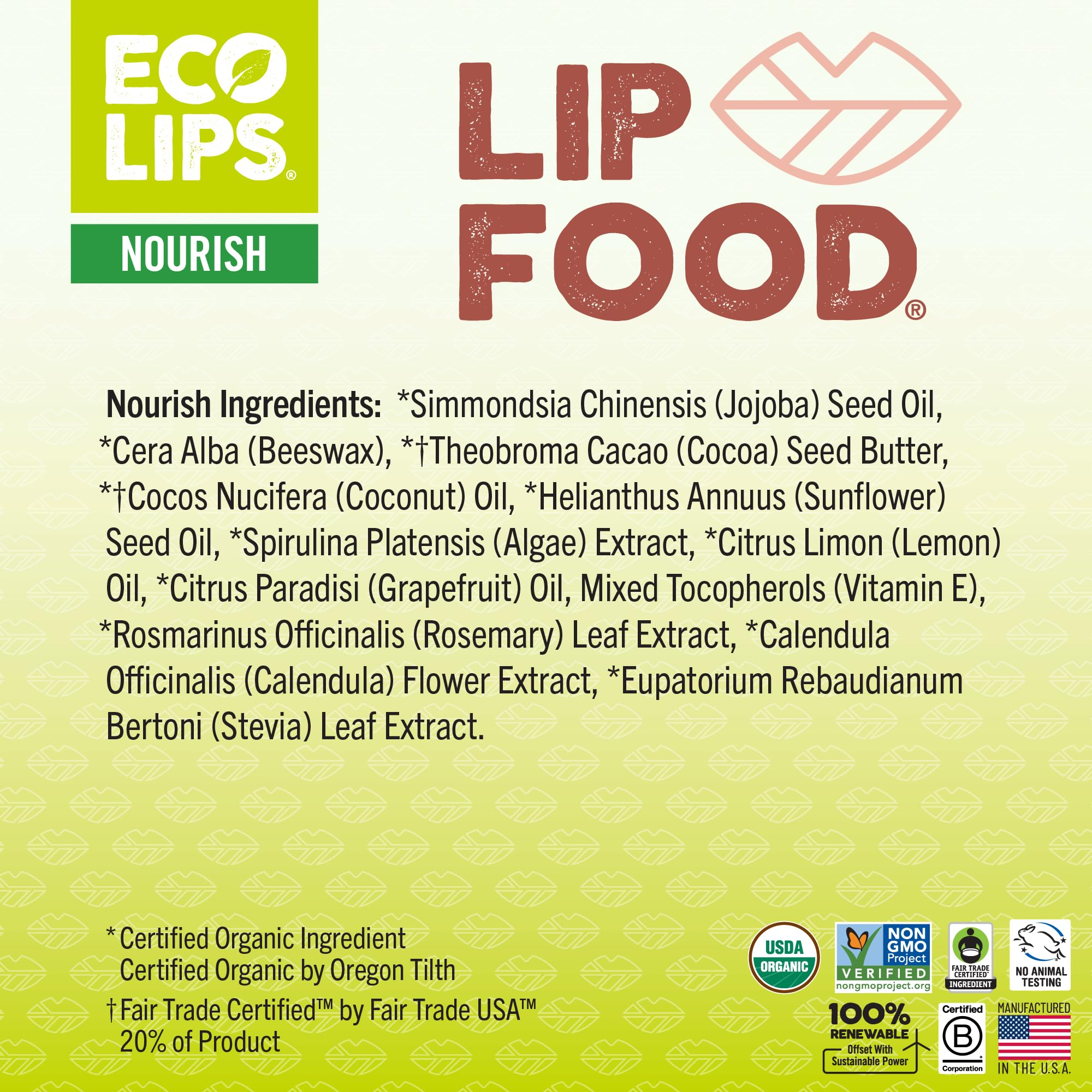 Saveur citron spiruline Eco Lips – parfum frais et nourrissant