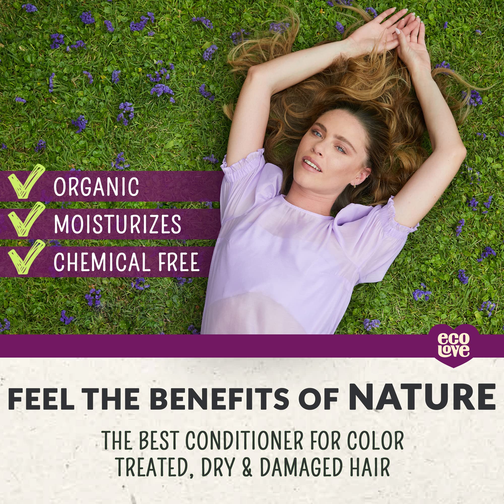 ecoLove après-shampooing cheveux secs douceur: réduit les frisottis