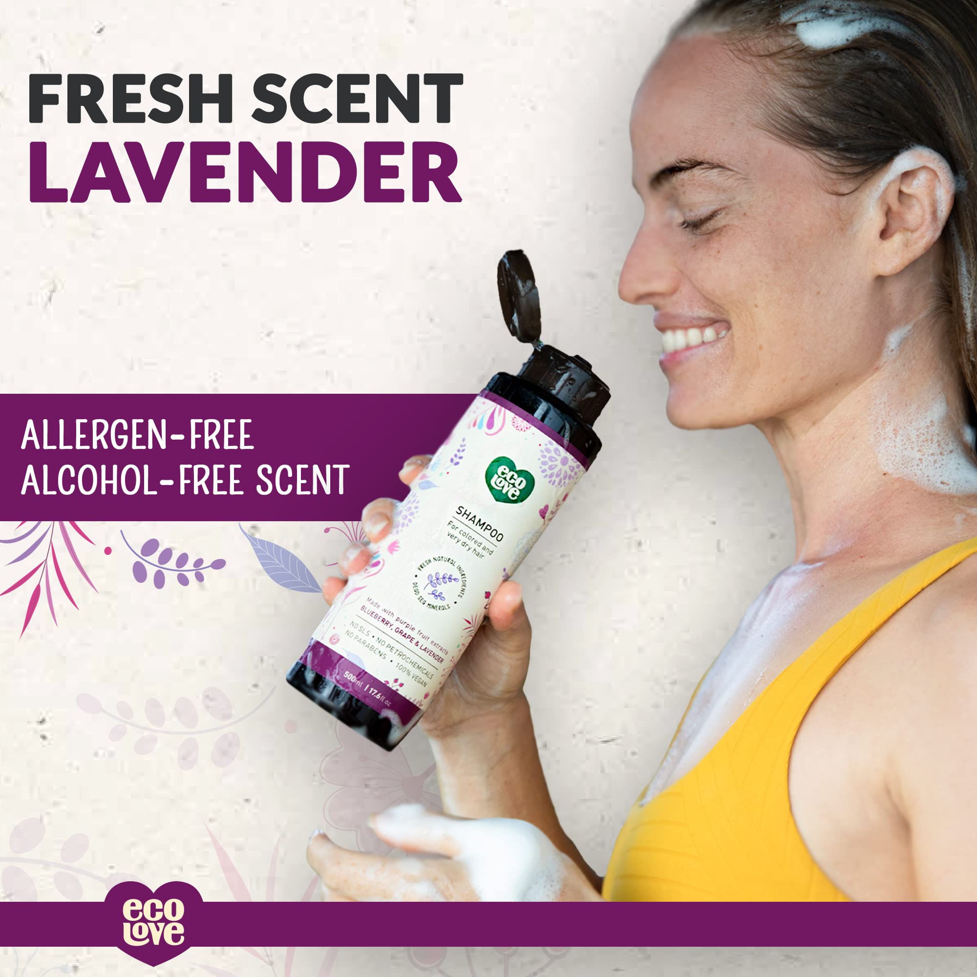 Parfum lavande doux et apaisant pendant le lavage avec ecolove.