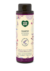 Shampoing ecolove en bouteille myrtille-raisin-lavande, soin pour cheveux colorés.