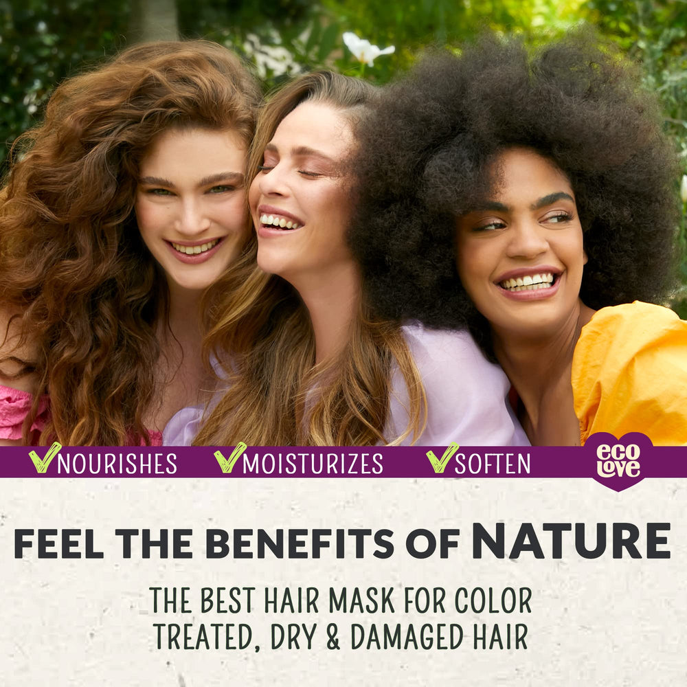 ecoLove masque cheveux sec apres utilisation – cheveux brillants et demeles