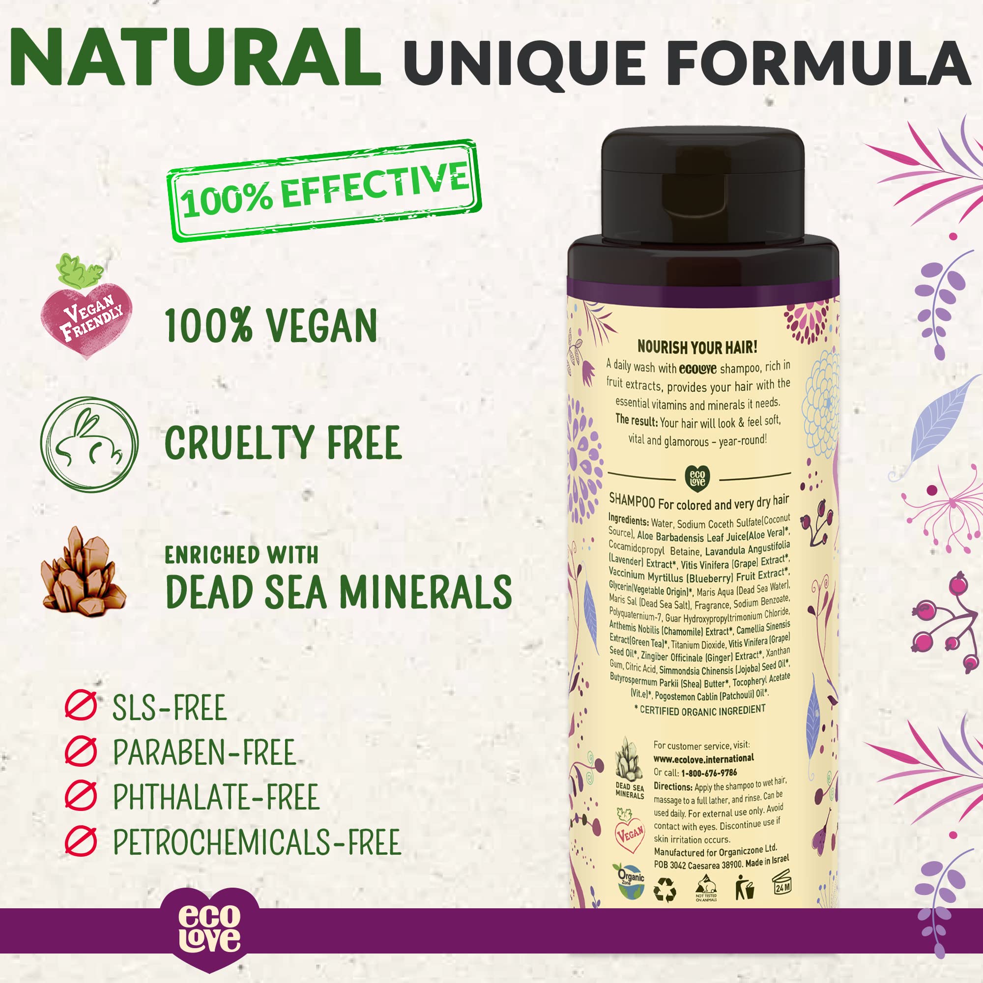 Texture cremeuse du shampoing ecolove pour une application douce et homogène.