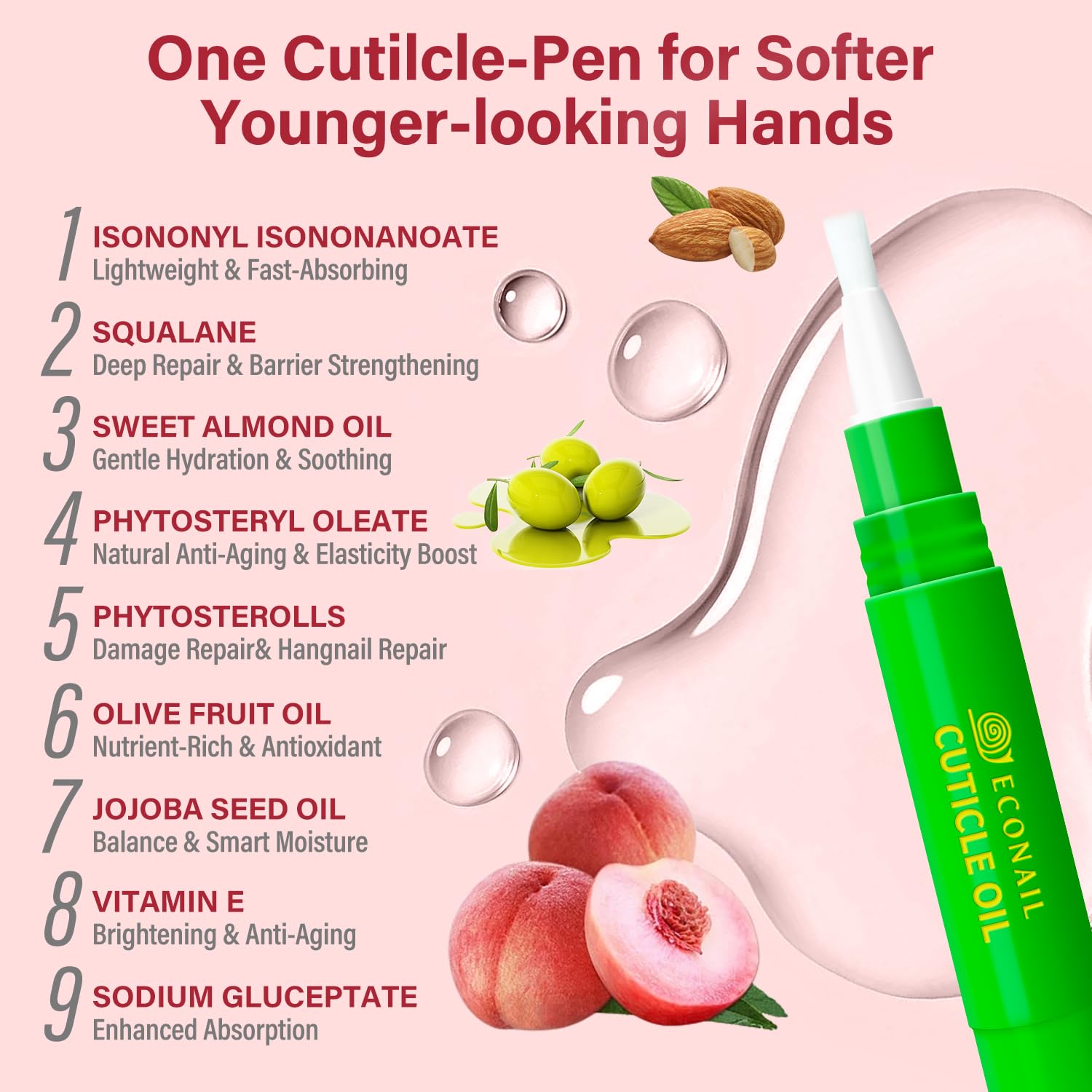 Econail stylo cuticule précision, pratique en déplacement.