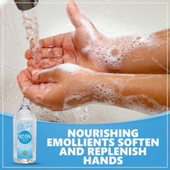 ECOS Mains douces sans colorants: texture soyeuse adaptée aux peaux sensibles.