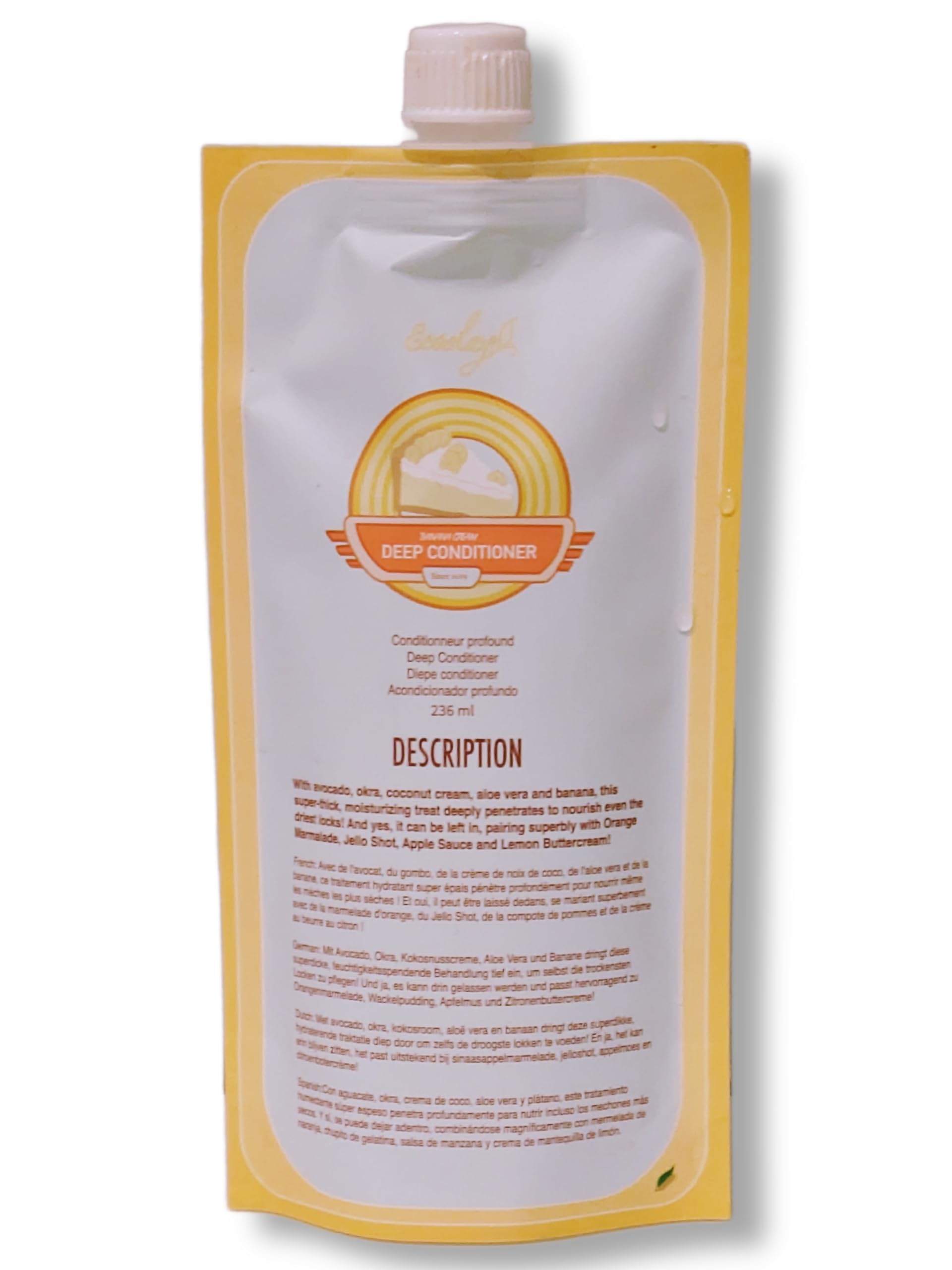 Ecoslay Banana Cream Deep Conditioner jar nourishes dry, frizzy hair.