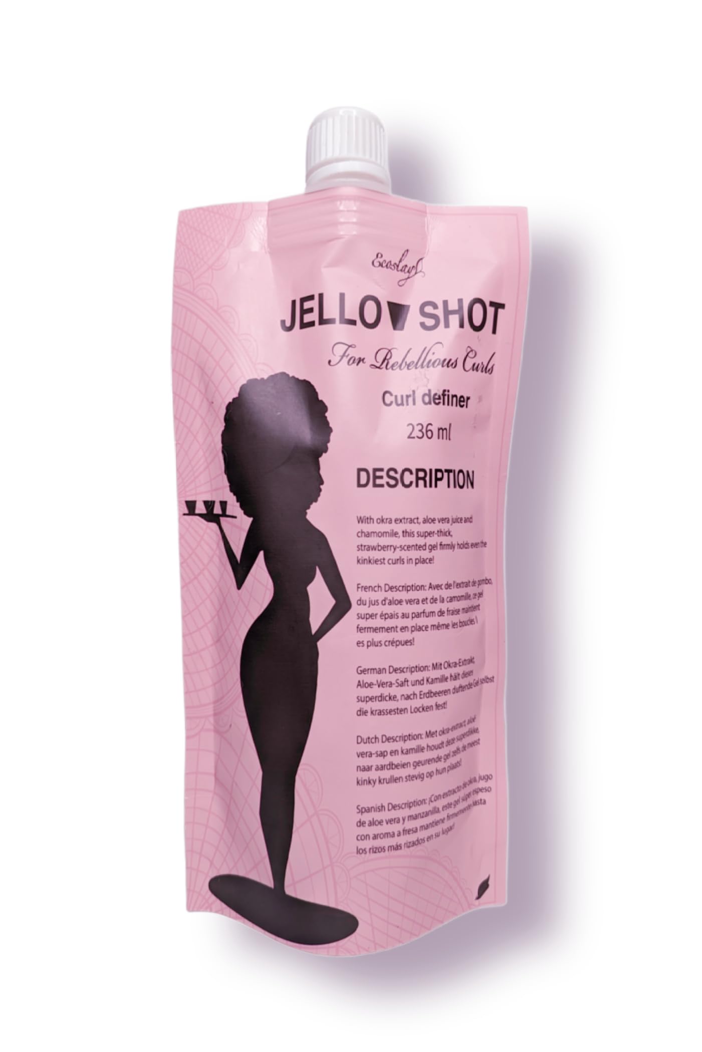 Ecoslay Jello Shot Gel – bouteille définie pour une tenue longue durée sans frisottis.