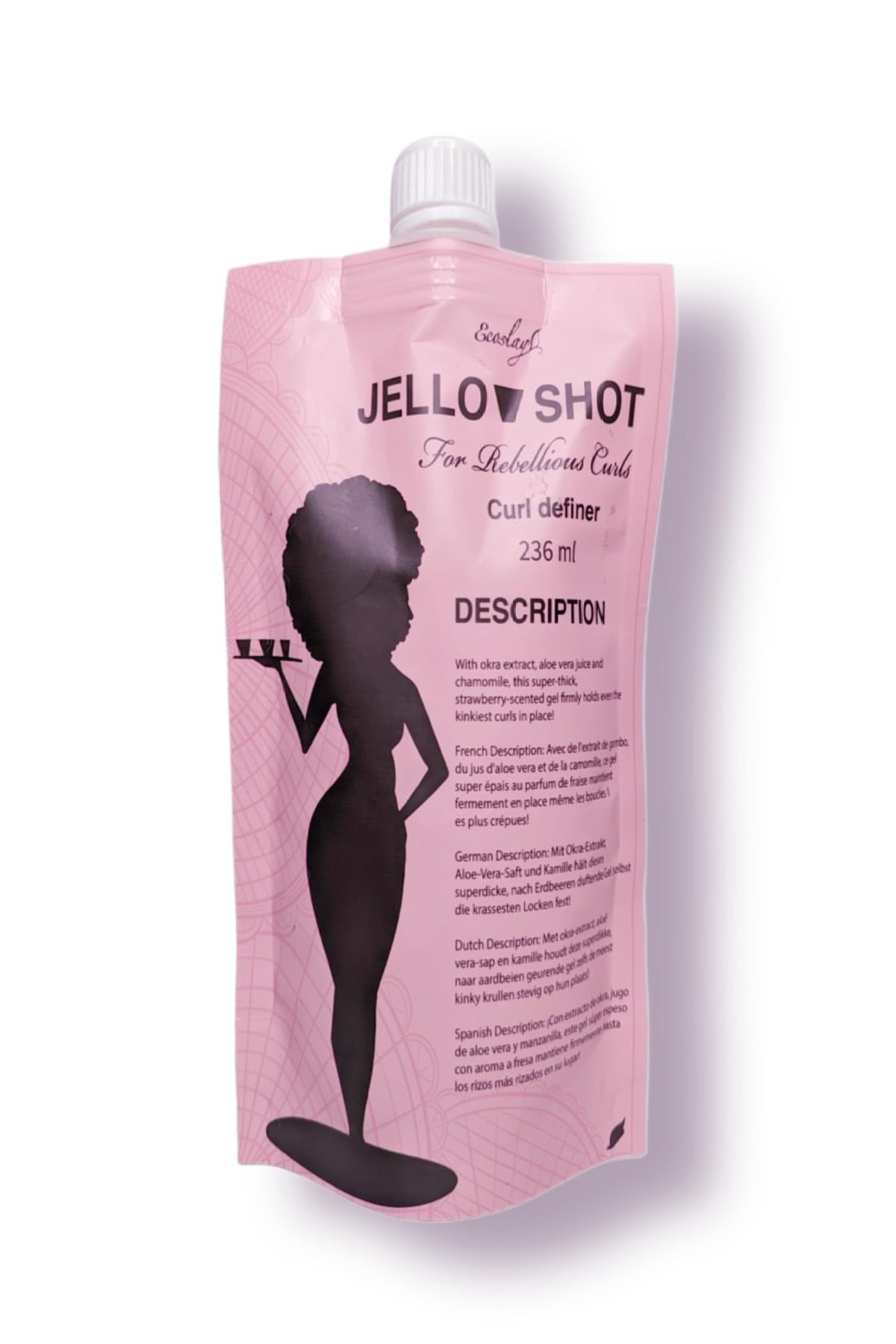 Ecoslay Jello Shot Gel – bouteille définie pour une tenue longue durée sans frisottis.