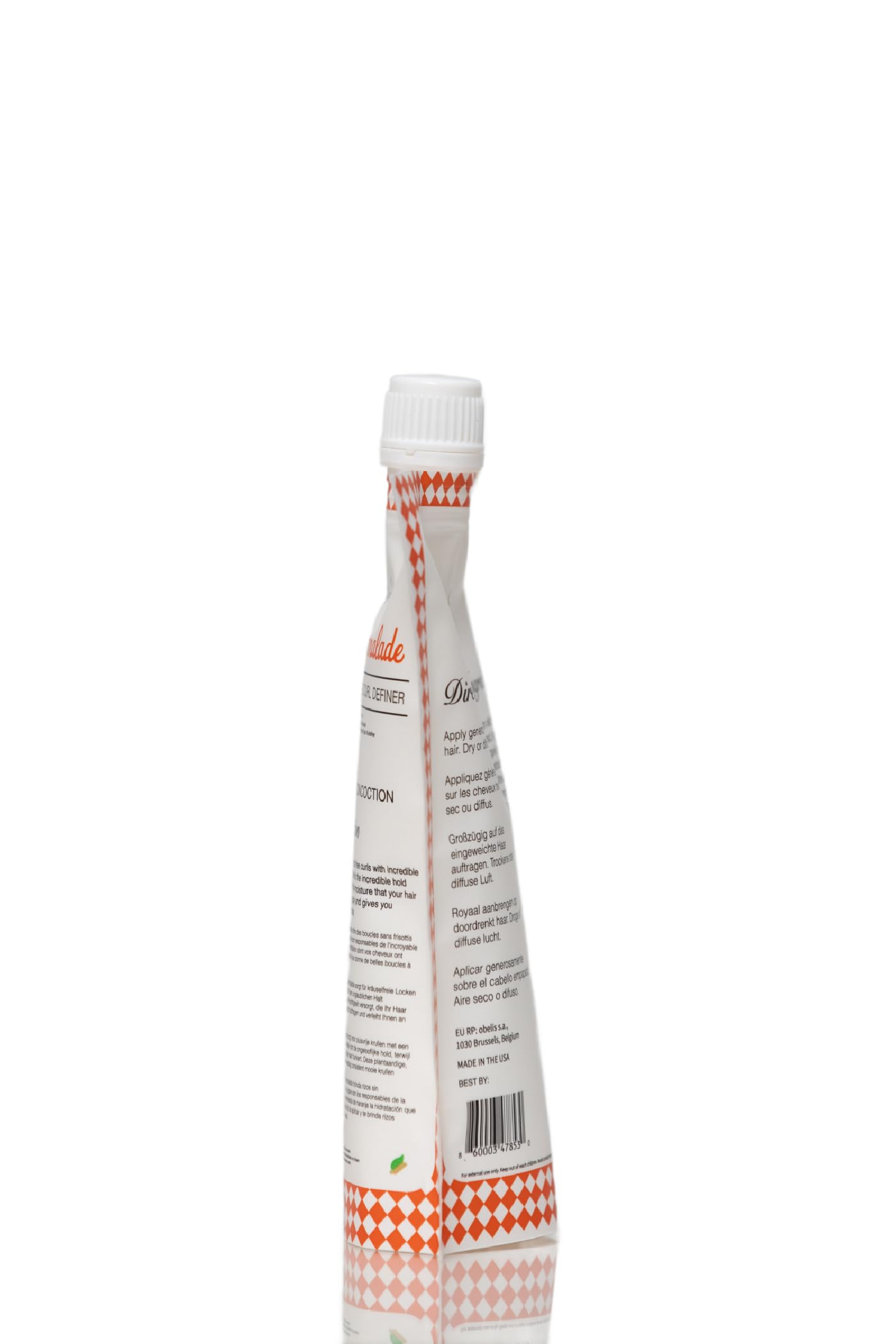 Flacon prêt pour une routine coiffage quotidienne avec Ecoslay Orange Marmalade.