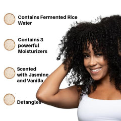Close-up of Ecoslay leave-in cream texture for frizz control.