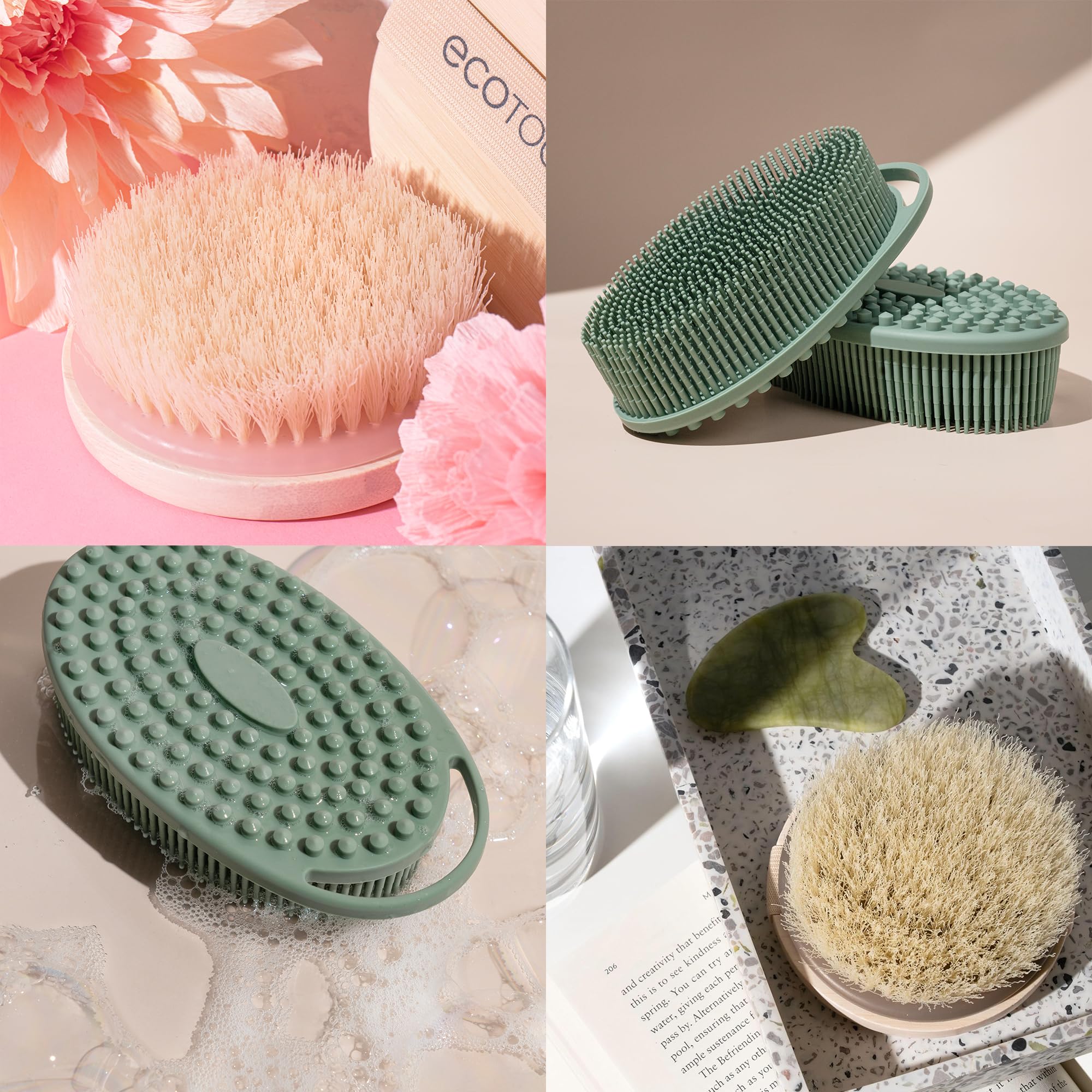Brosse compacte EcoTools idéale pour les voyages et les déplacements.