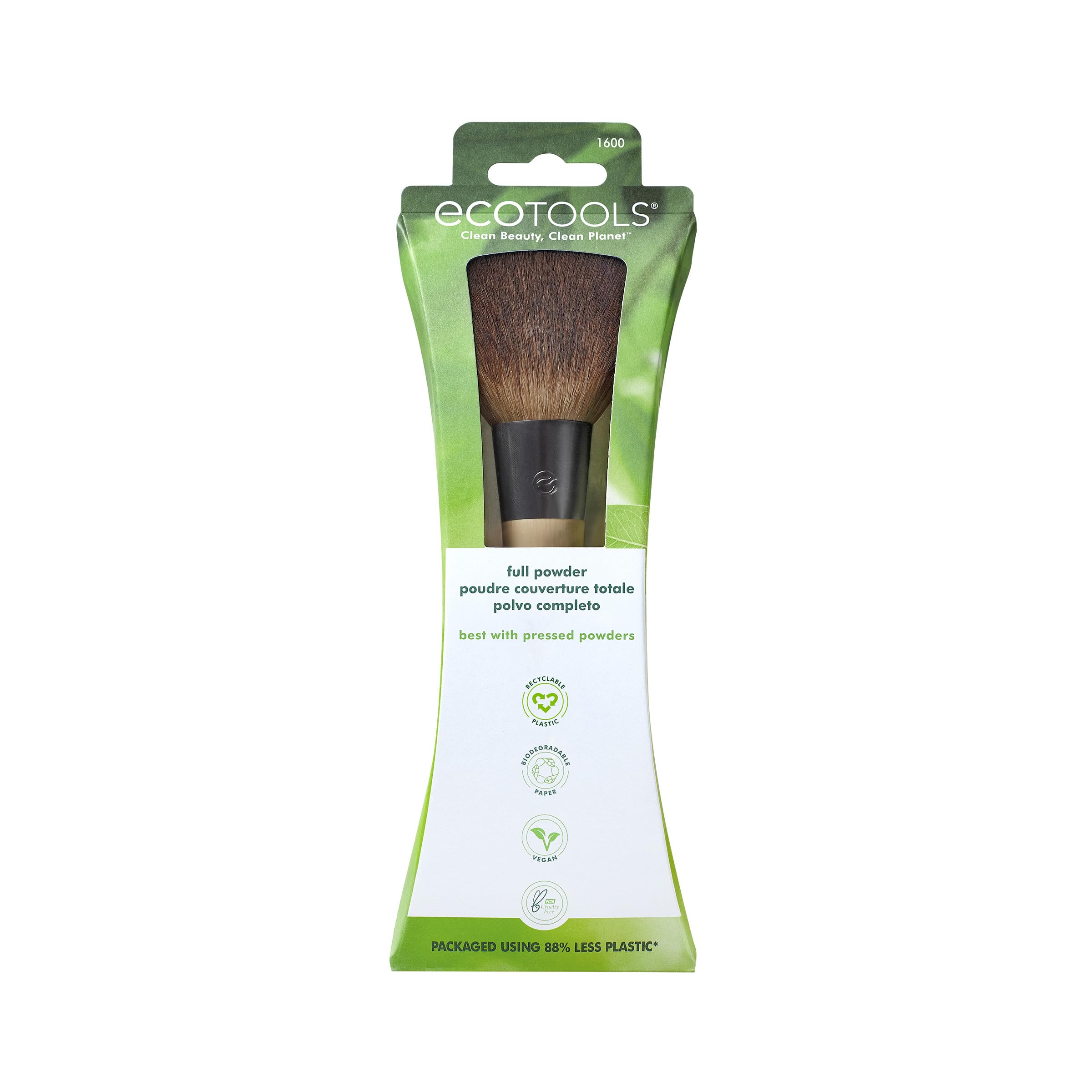 Pinceau poudre EcoTools avec poils synthetiques doux pour toucher léger