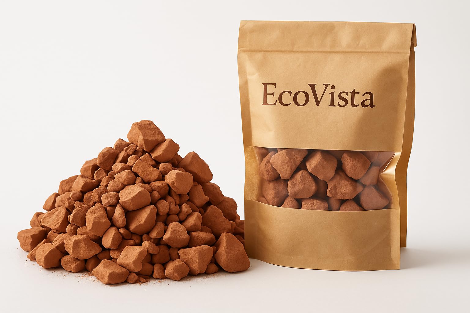 EcoVista argile rouge comestible – grains visibles, richesse minérale pour dégustation.