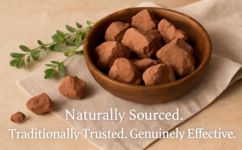 EcoVista argile rouge comestible – masque visage doux et purifiant.