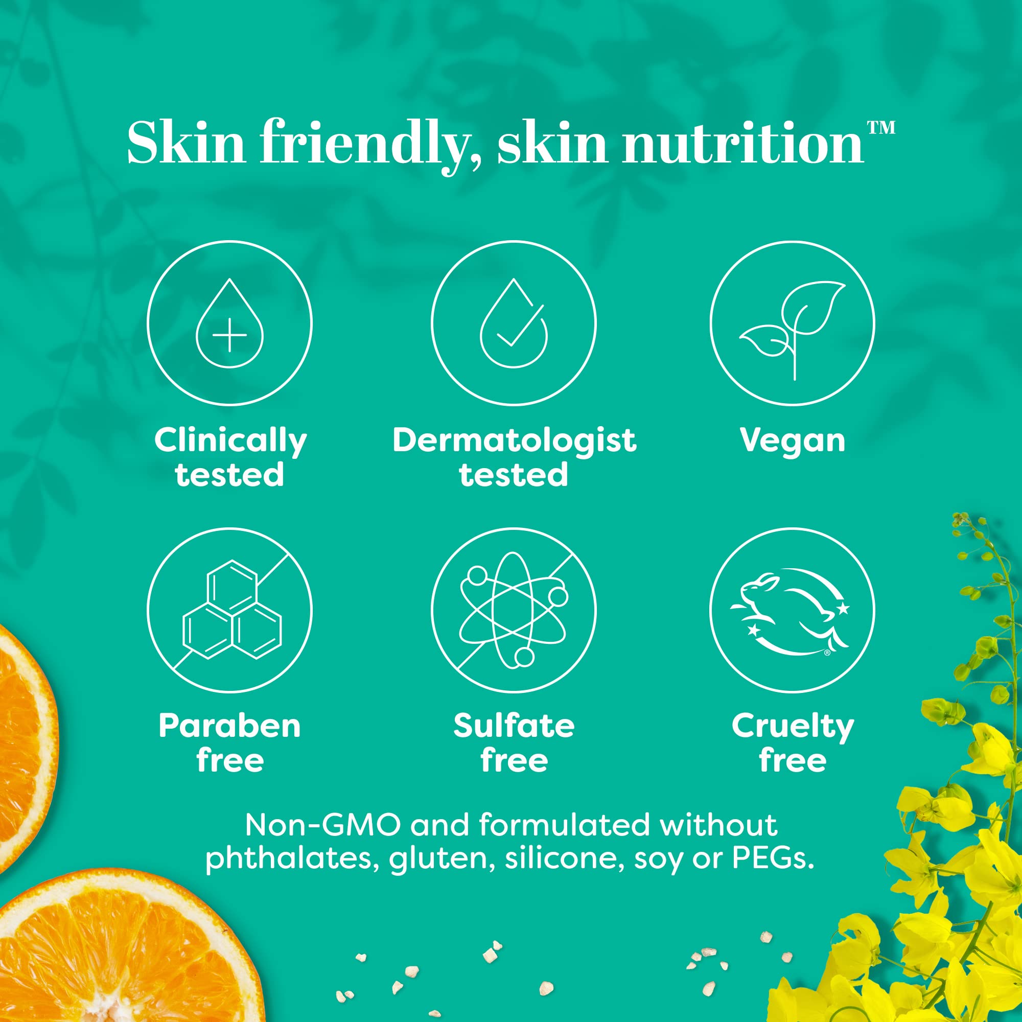 Antioxydants vitamine C et collagène végétal dans TruSkin pour l éclat du teint.