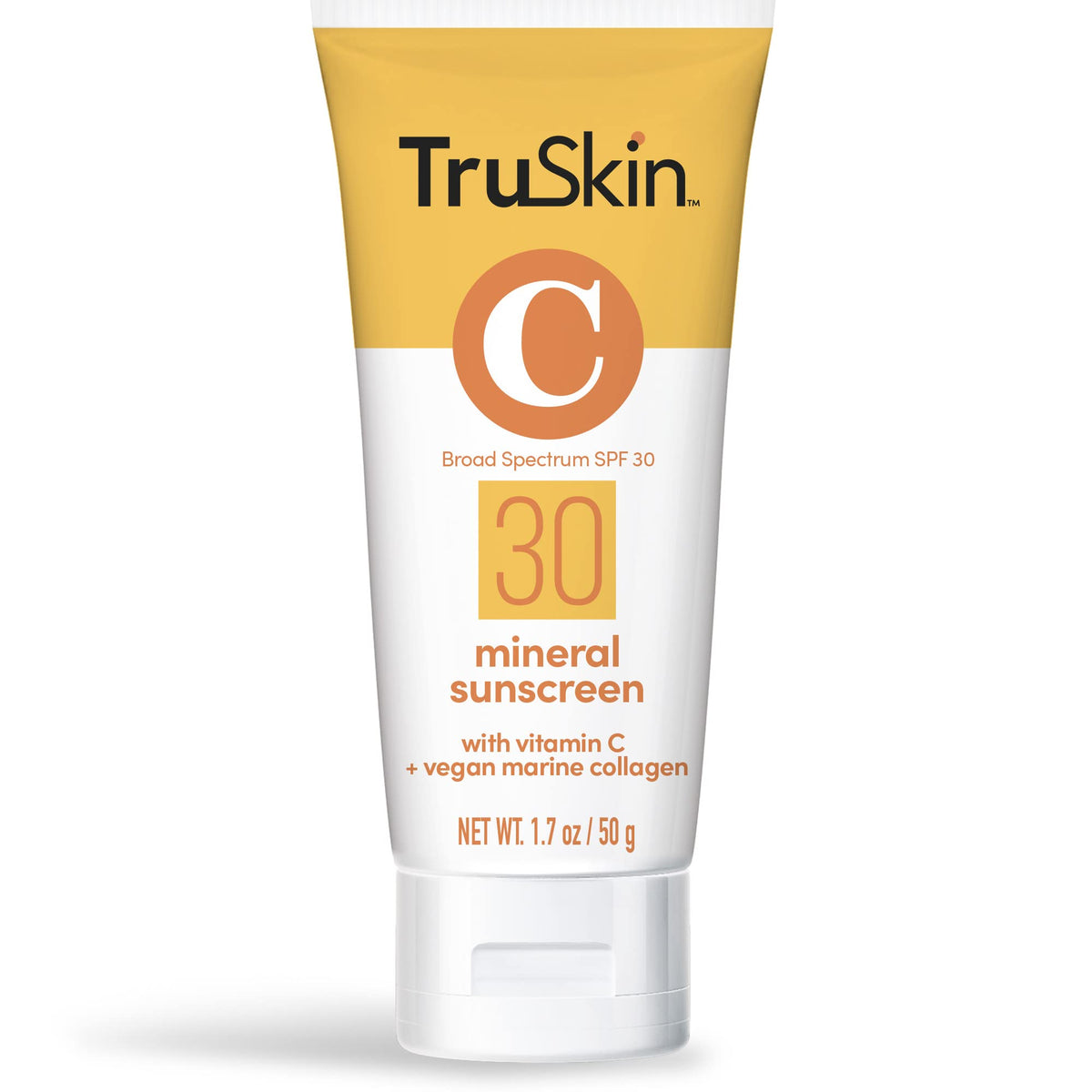 TruSkin é écran solaire minéral SPF 30, bouteille prête pour le visage et la peau.