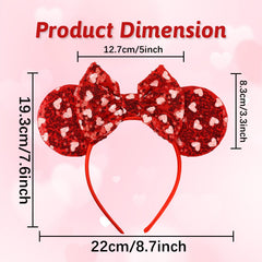Bandeau Ecuupas avec oreilles de souris rouges, esprit ludique et charmant pour tout âge.