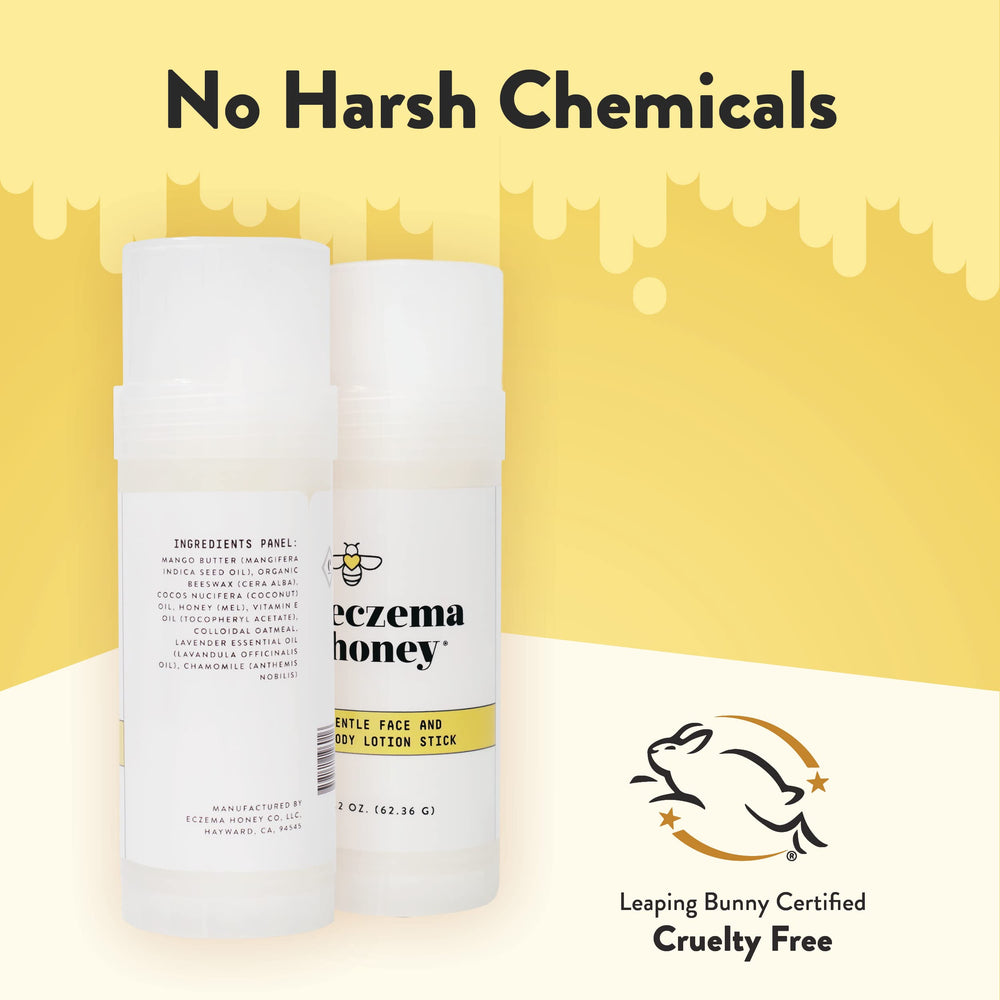 ECZEMA HONEY bâton-lotion Ingrédients Naturels: sans parabènes ni parfums.
