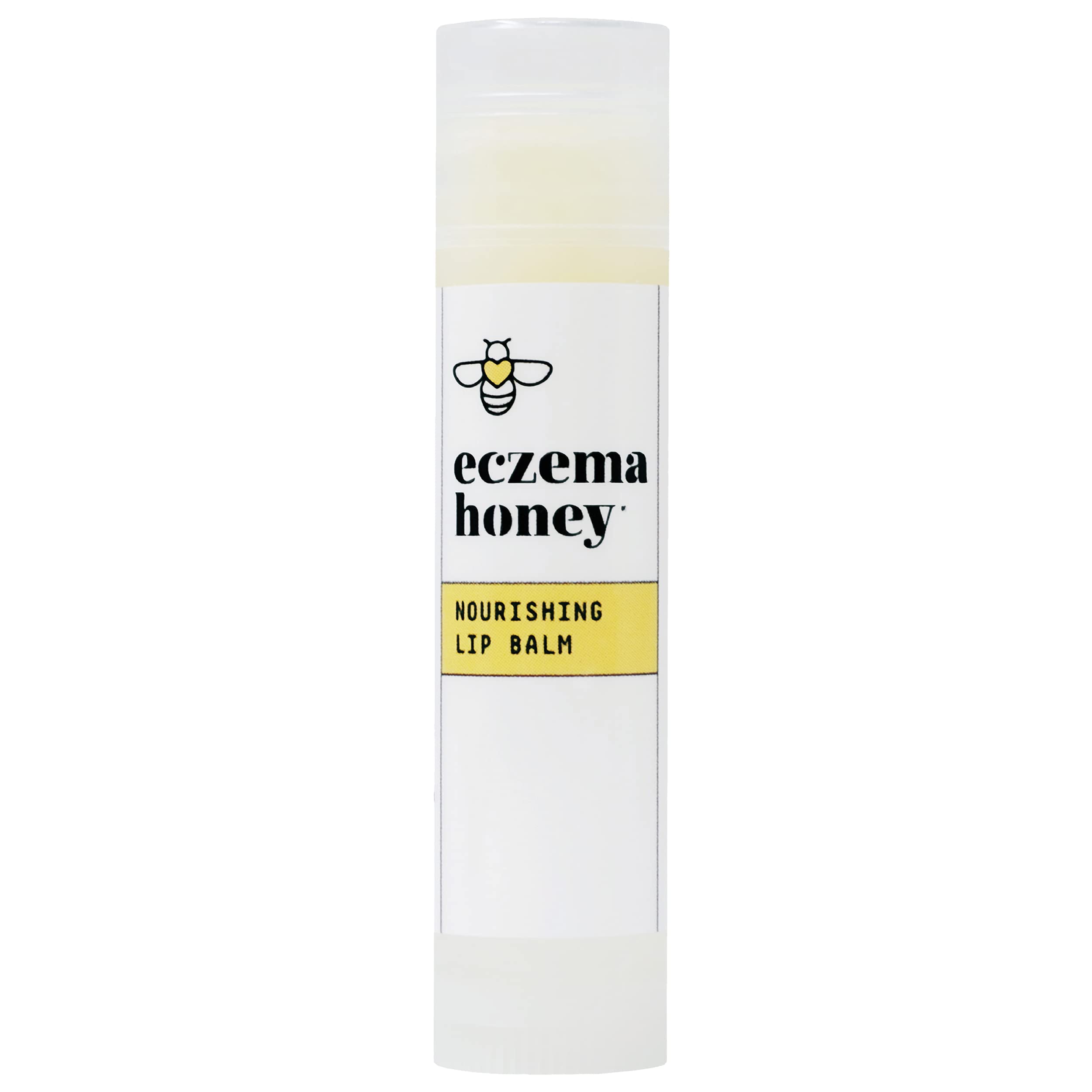 Baume Lèvres Eczema Honey sur emballage, option naturelle pour hydrater les lèvres.