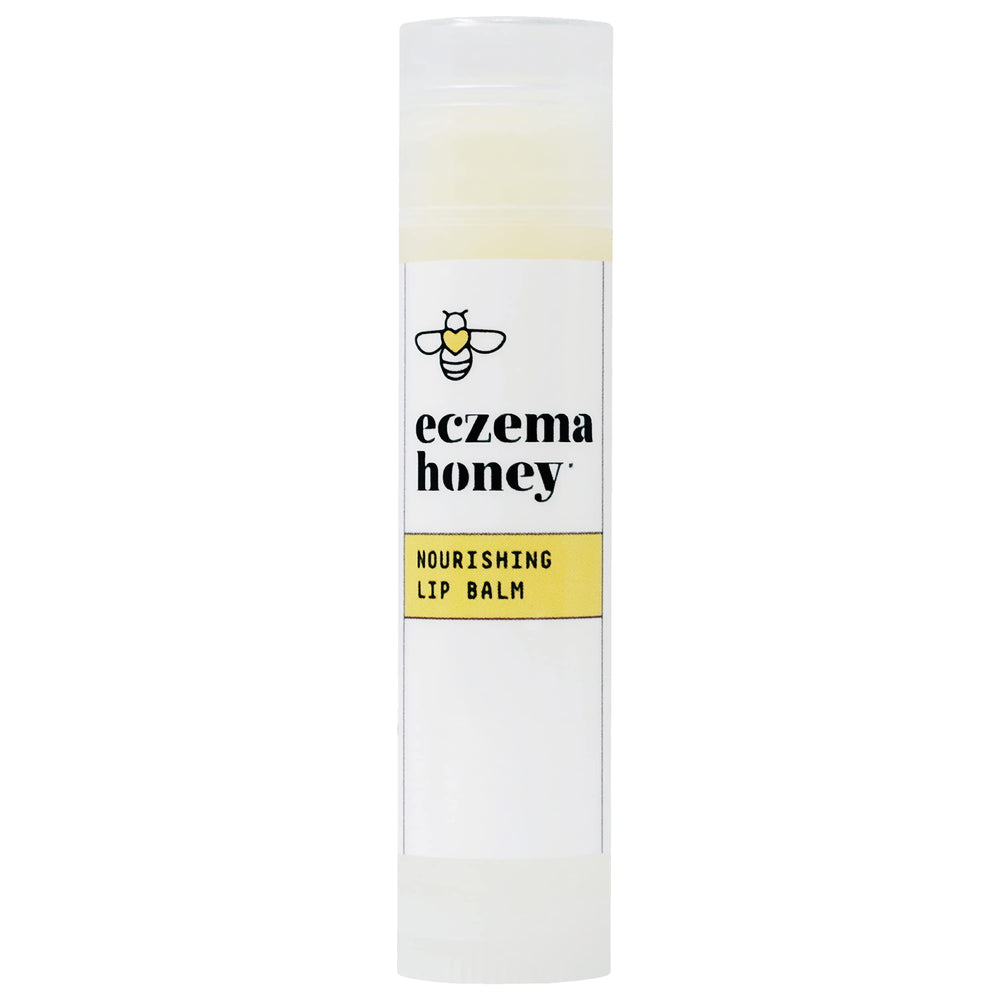 Baume Lèvres Eczema Honey sur emballage, option naturelle pour hydrater les lèvres.