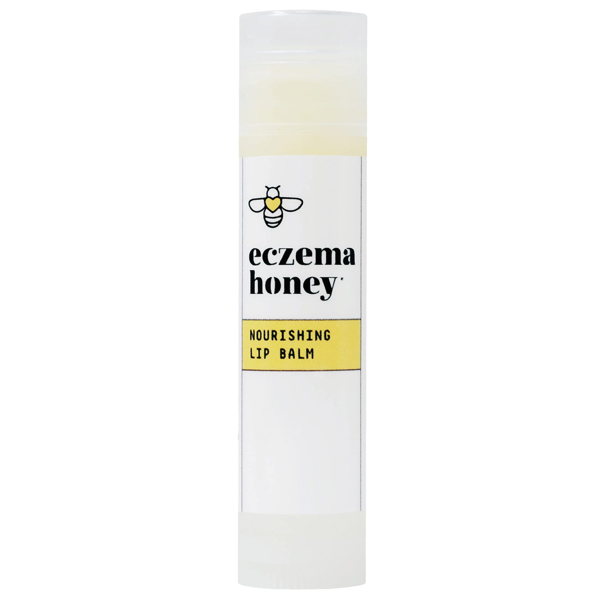 Baume Lèvres Eczema Honey sur emballage, option naturelle pour hydrater les lèvres.