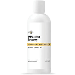 ECZEMA HONEY bottle pour demonstrates fragrance-free formula for sensitive skin