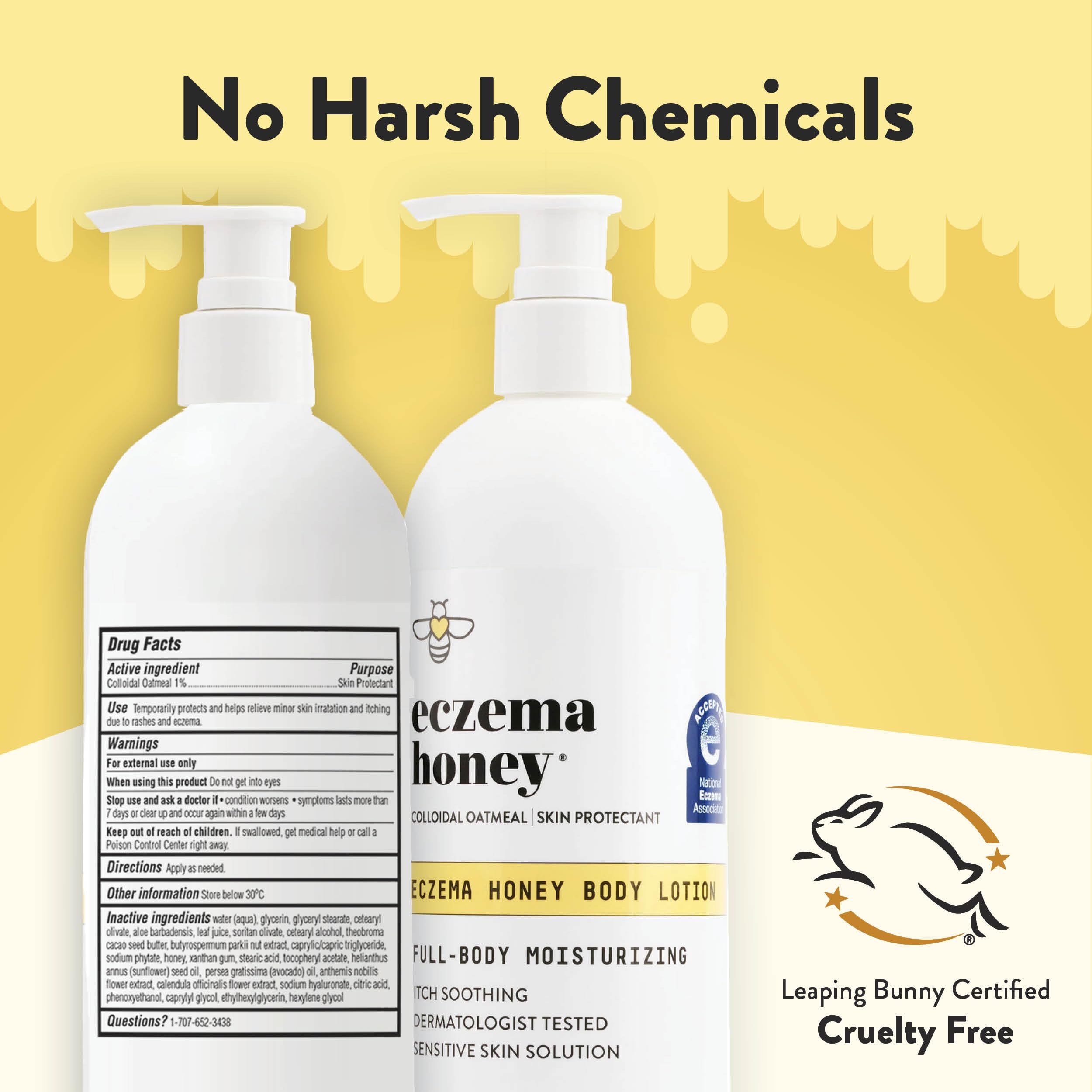 ECZEMA HONEY Produit certifié sans cruauté envers les animaux.