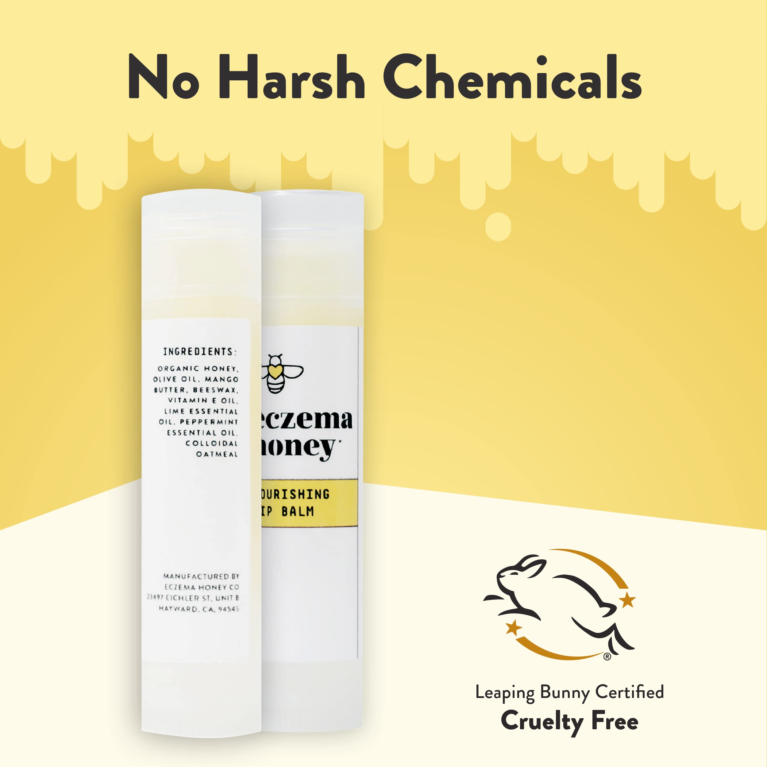 Certification Cruauté gratuite Leaping Bunny sur le baume Eczema Honey.
