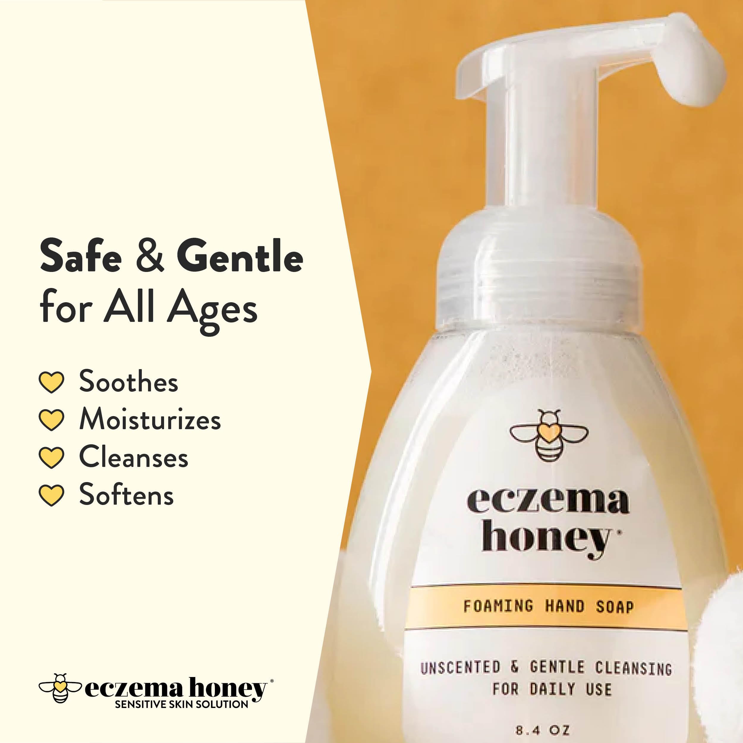 ECZEMA HONEY – Ingrédients clés miel bio et huiles nourrissantes pour la peau.