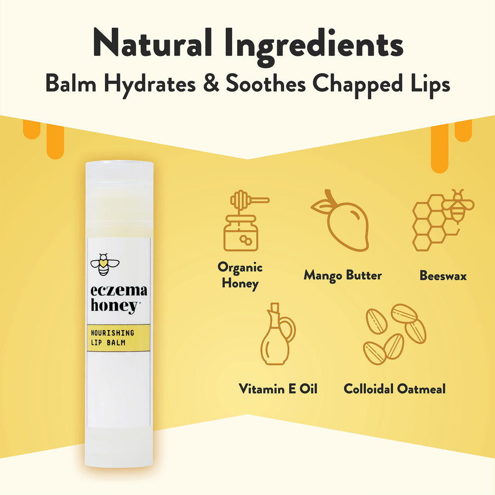 Texture du baume Eczema Honey, crème légère pour application facile.