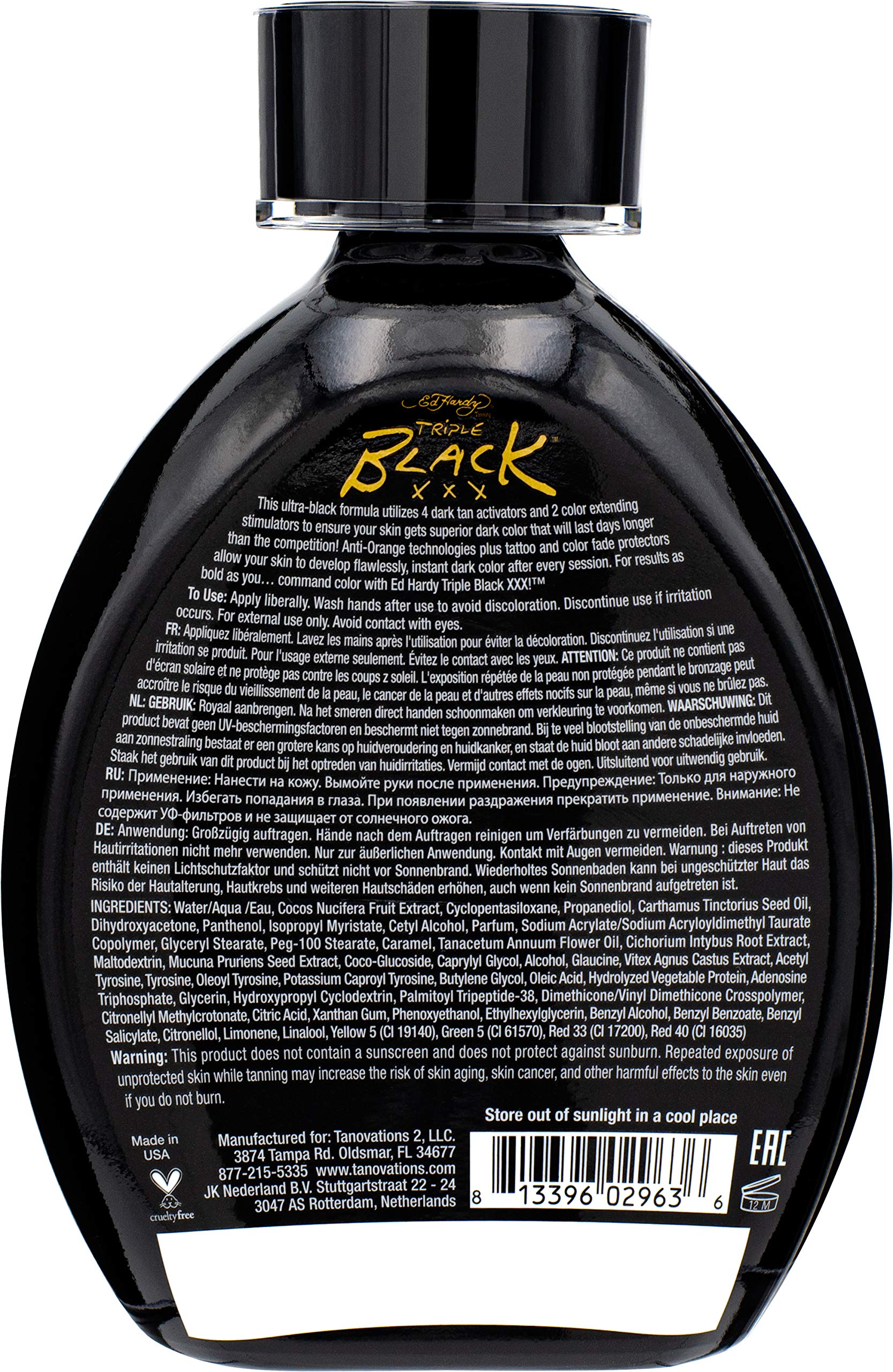 Application facile de ED HARDY Black XXX Lotion pour un bronzage uniforme