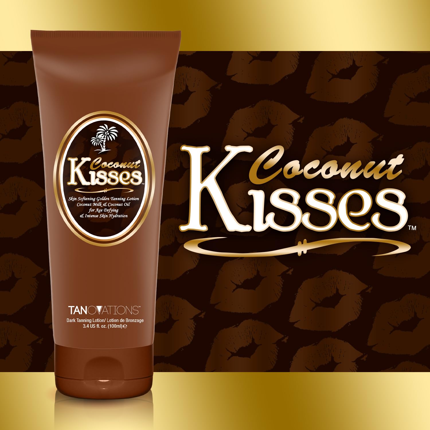 ED HARDY Coconut Kisses Golden Lotion, riche en huile et lait de coco pour nourrir et hydrater peau.