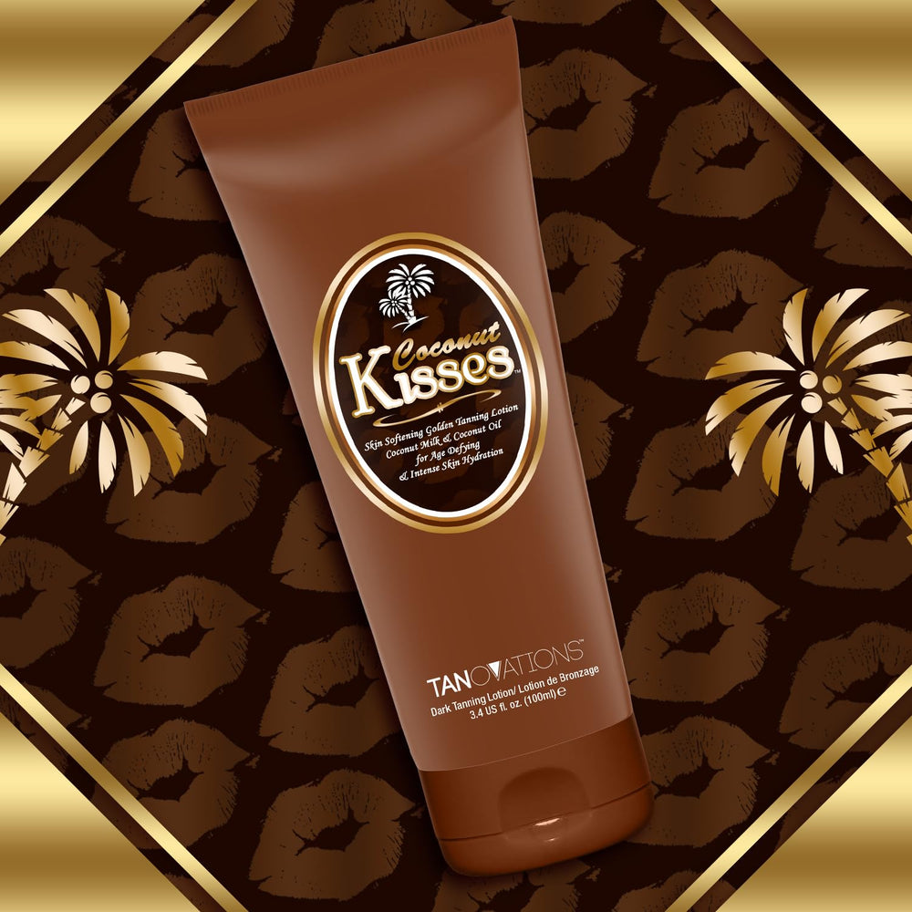 ED HARDY Coconut Kisses Golden Lotion, texture satinée offrant hydratation et éclat doré.