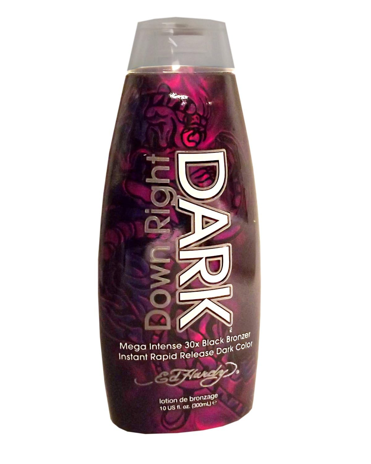 ED HARDY Down Right Dark bronzer bouteille, texture lisse pour un bronzage uniforme