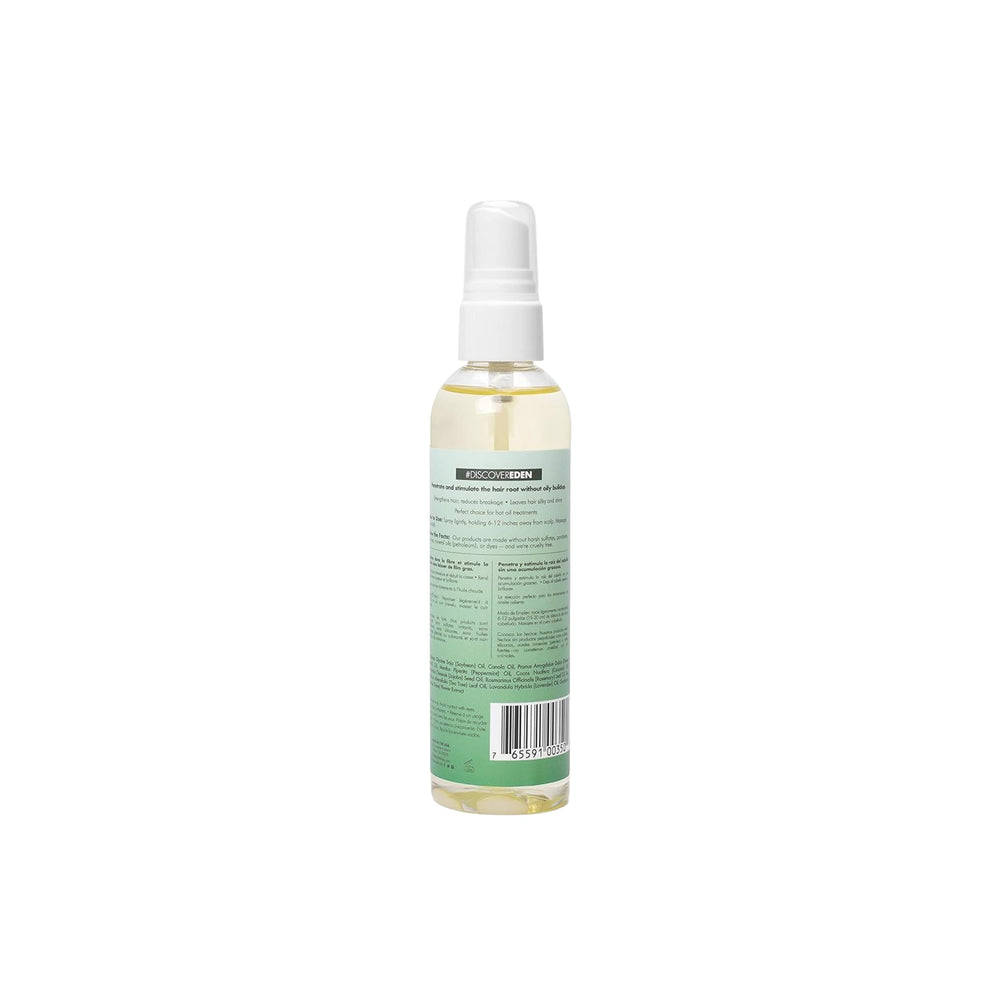EDEN BodyWorks huile-cheveux menthe-utilisation-polyvalente convient comme soin sans rinçage ou pré-shampooing.